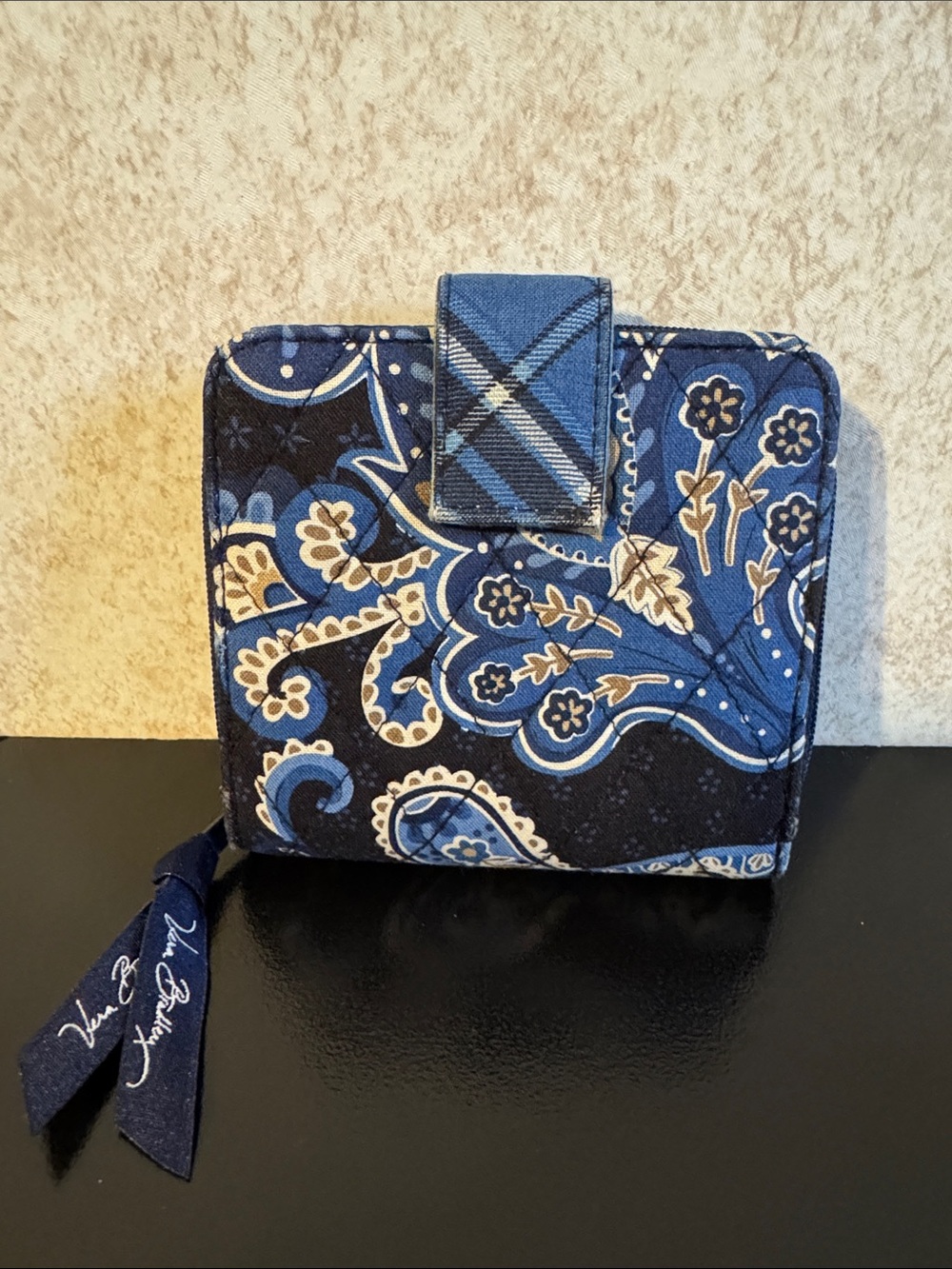 Vera Bradley Navy and Blue Paisley Quilted Wallet